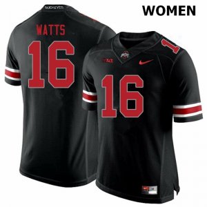 Women's Ohio State Buckeyes #16 Ryan Watts Blackout Nike NCAA College Football Jersey Jogging EHR2844ZA